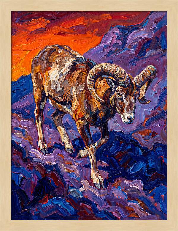 Mouflon In Expressionist Style