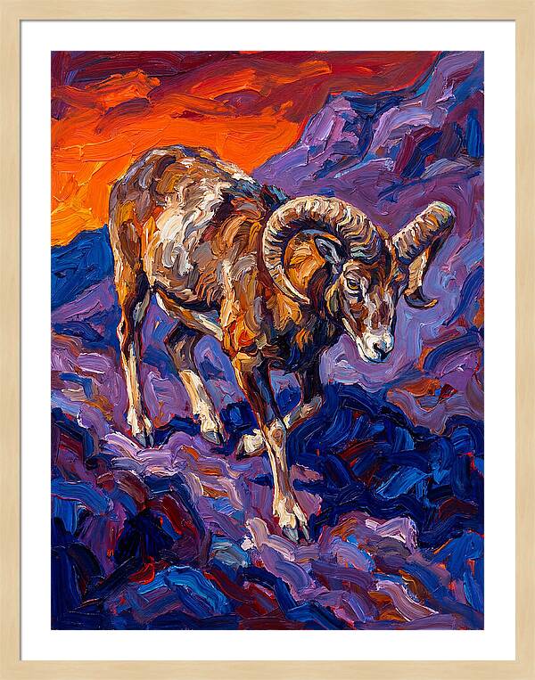 Mouflon In Expressionist Style