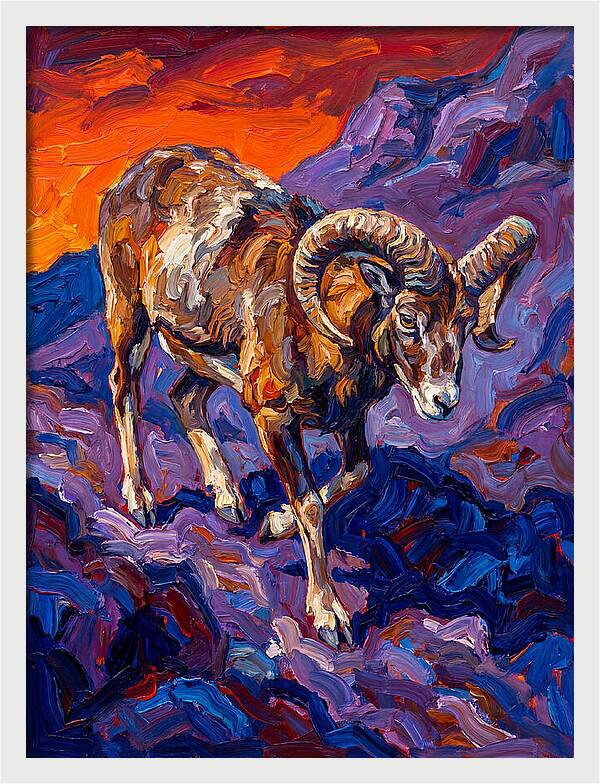Mouflon In Expressionist Style