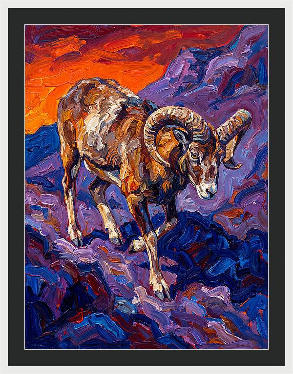 Mouflon In Expressionist Style