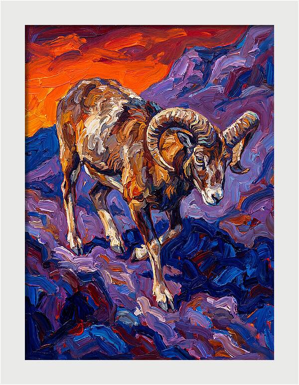 Mouflon In Expressionist Style