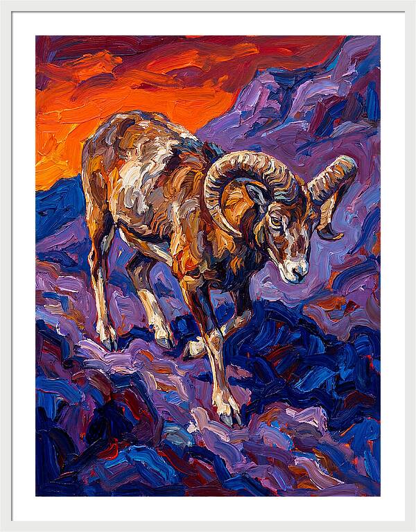 Mouflon In Expressionist Style