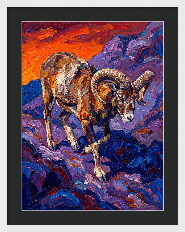 Mouflon In Expressionist Style