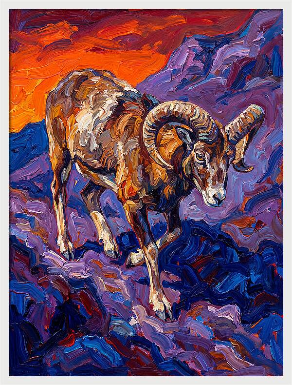 Mouflon In Expressionist Style