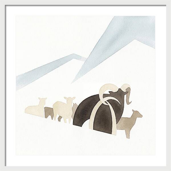 Mouflon In Minimalist Landscape