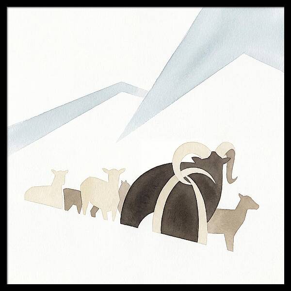 Mouflon In Minimalist Landscape