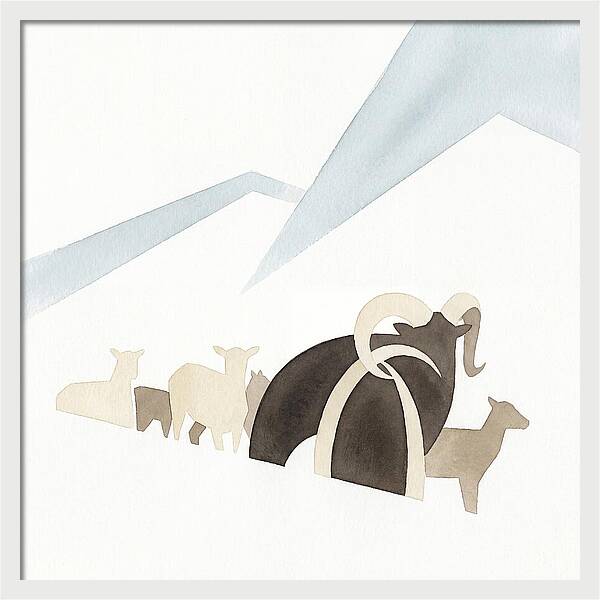 Mouflon In Minimalist Landscape