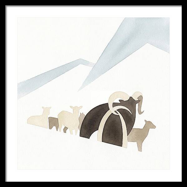 Mouflon In Minimalist Landscape