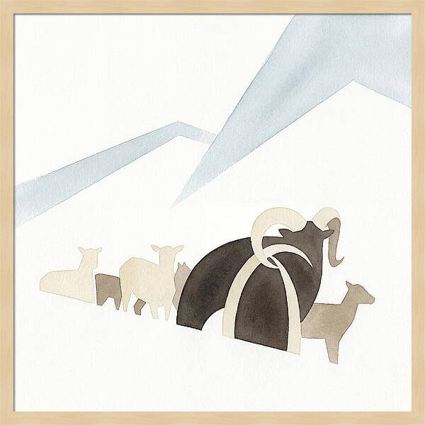 Mouflon In Minimalist Landscape