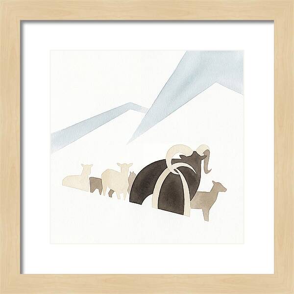 Mouflon In Minimalist Landscape