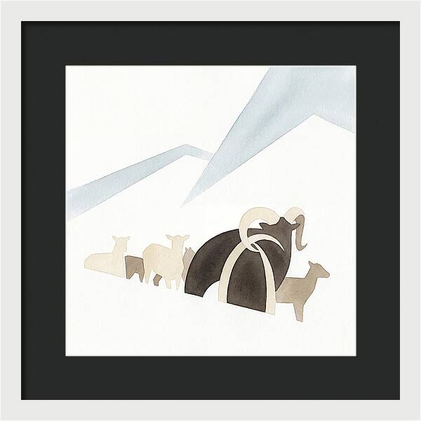 Mouflon In Minimalist Landscape