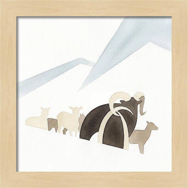 Mouflon In Minimalist Landscape