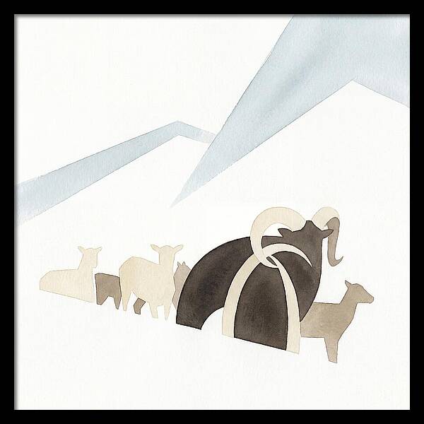 Mouflon In Minimalist Landscape