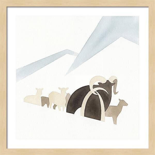 Mouflon In Minimalist Landscape