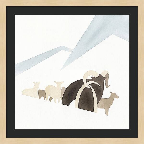 Mouflon In Minimalist Landscape