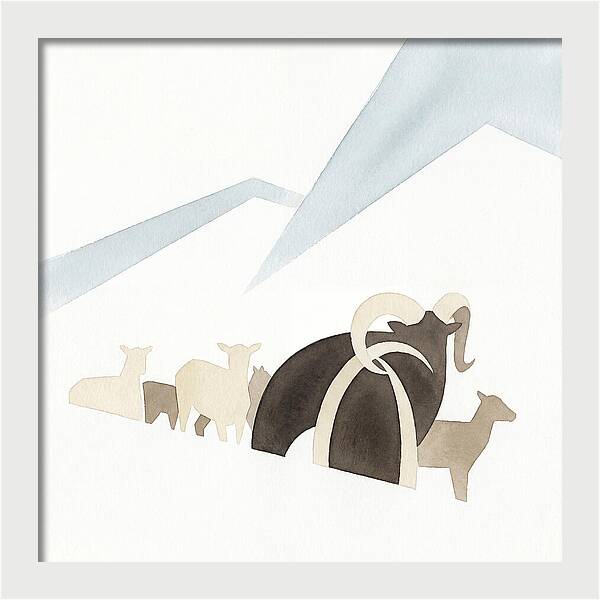 Mouflon In Minimalist Landscape