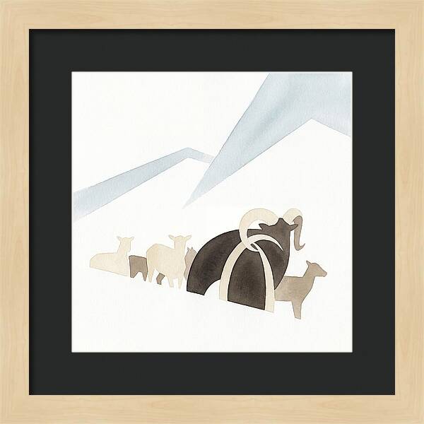Mouflon In Minimalist Landscape