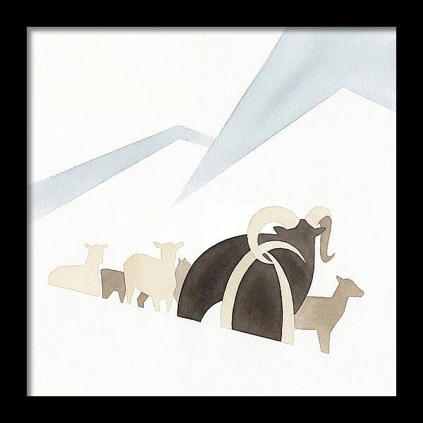 Mouflon In Minimalist Landscape
