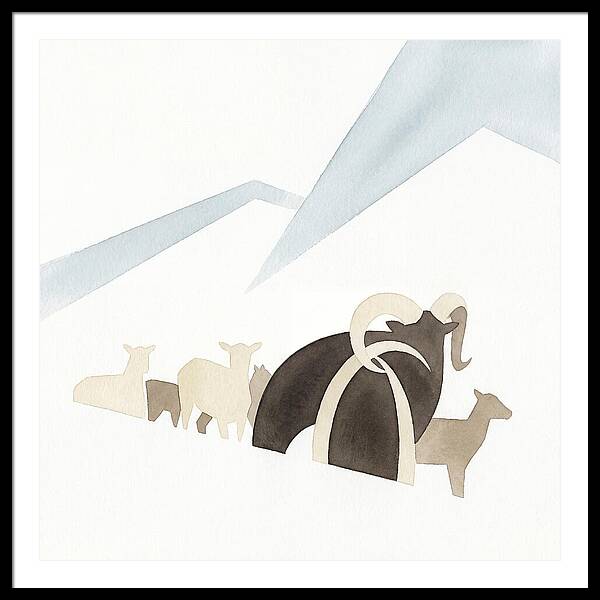 Mouflon In Minimalist Landscape