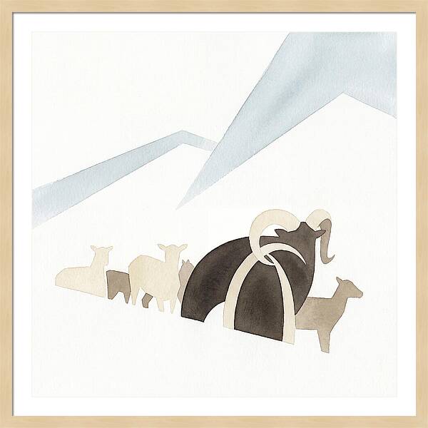 Mouflon In Minimalist Landscape