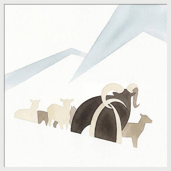 Mouflon In Minimalist Landscape