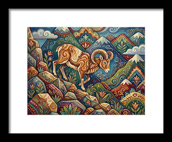 Mouflon In Vibrant Landscape