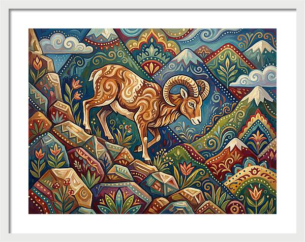 Mouflon In Vibrant Landscape