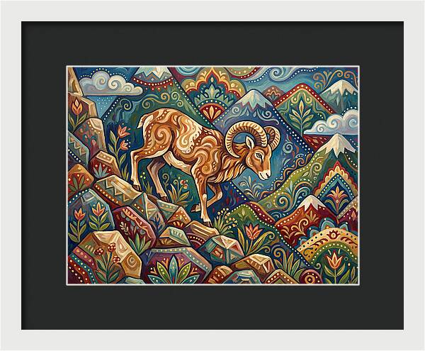 Mouflon In Vibrant Landscape