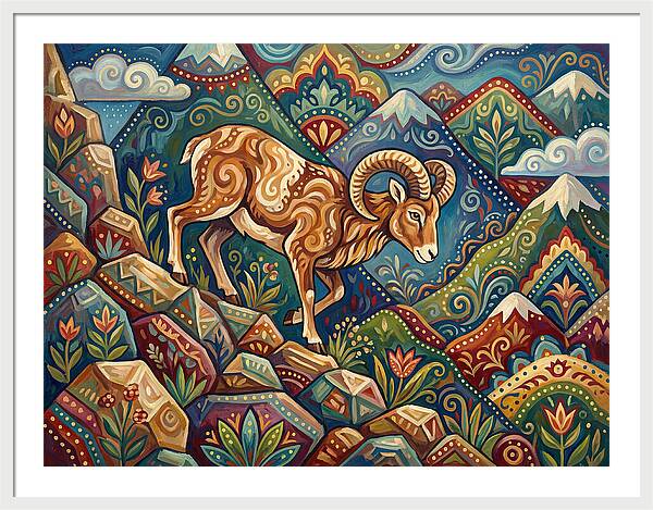 Mouflon In Vibrant Landscape