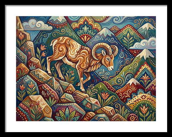 Mouflon In Vibrant Landscape