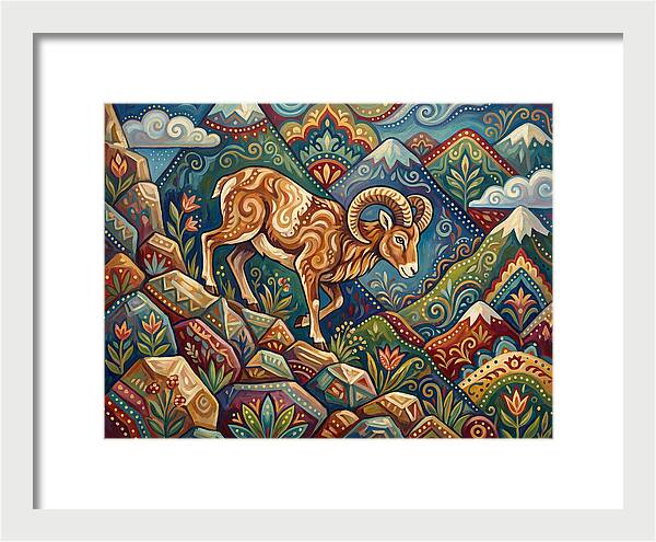 Mouflon In Vibrant Landscape