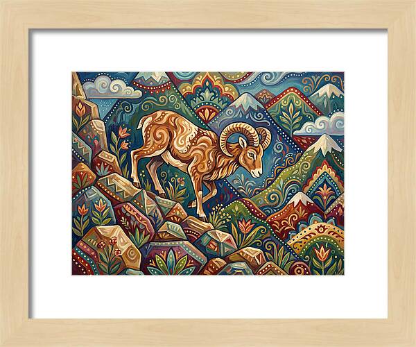 Mouflon In Vibrant Landscape