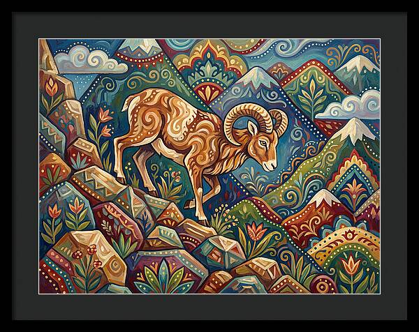 Mouflon In Vibrant Landscape
