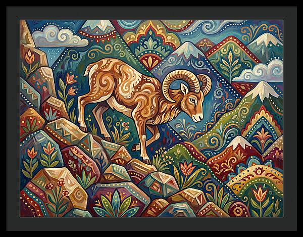 Mouflon In Vibrant Landscape