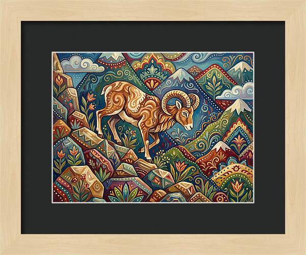 Mouflon In Vibrant Landscape