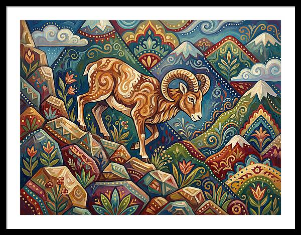 Mouflon In Vibrant Landscape