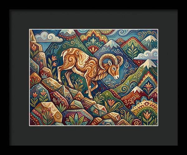 Mouflon In Vibrant Landscape