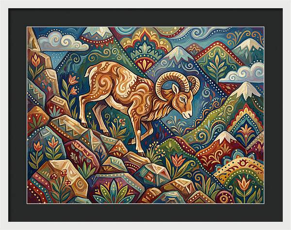 Mouflon In Vibrant Landscape
