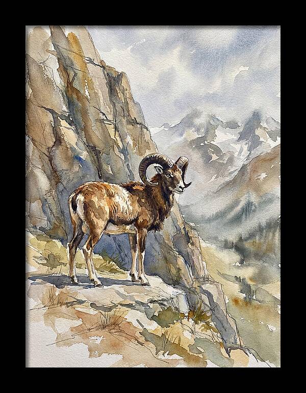 Mouflon On A Mountain Ridge