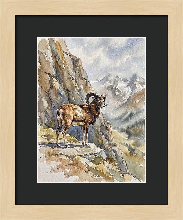 Mouflon On A Mountain Ridge