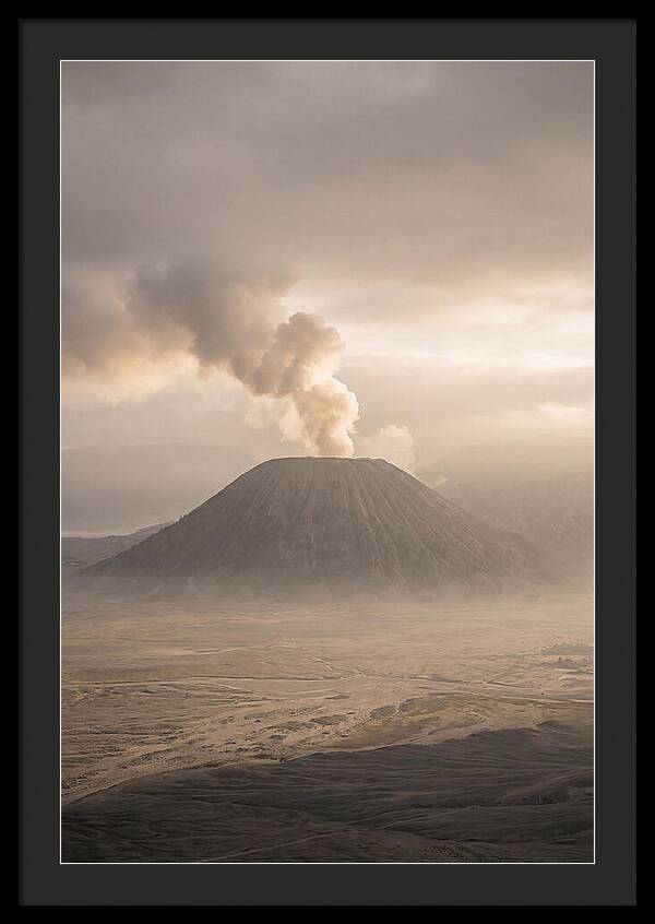Mount Bromo Erupting At Dawn