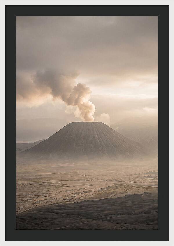 Mount Bromo Erupting At Dawn