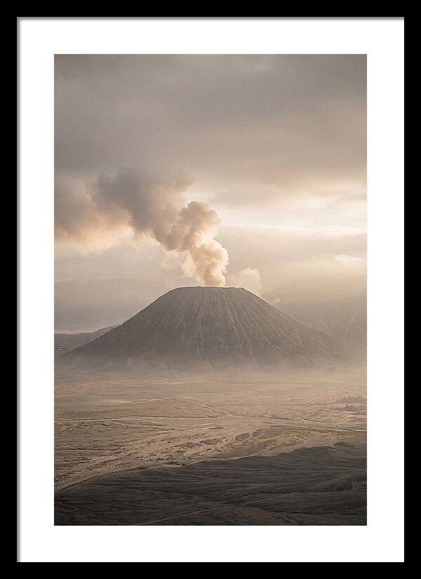 Mount Bromo Erupting At Dawn