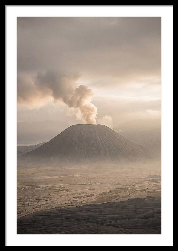 Mount Bromo Erupting At Dawn