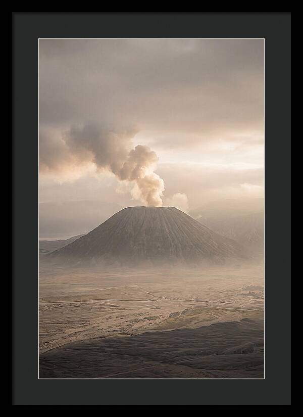 Mount Bromo Erupting At Dawn