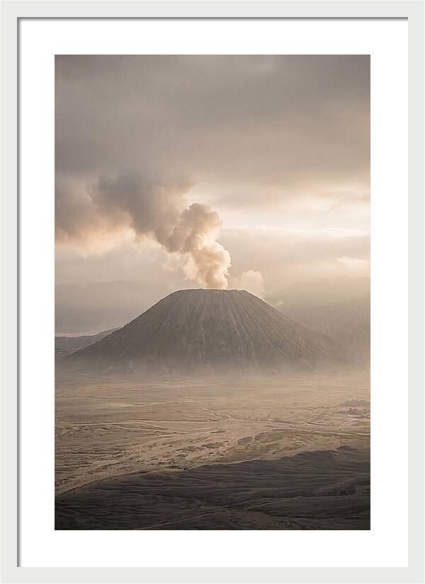 Mount Bromo Erupting At Dawn