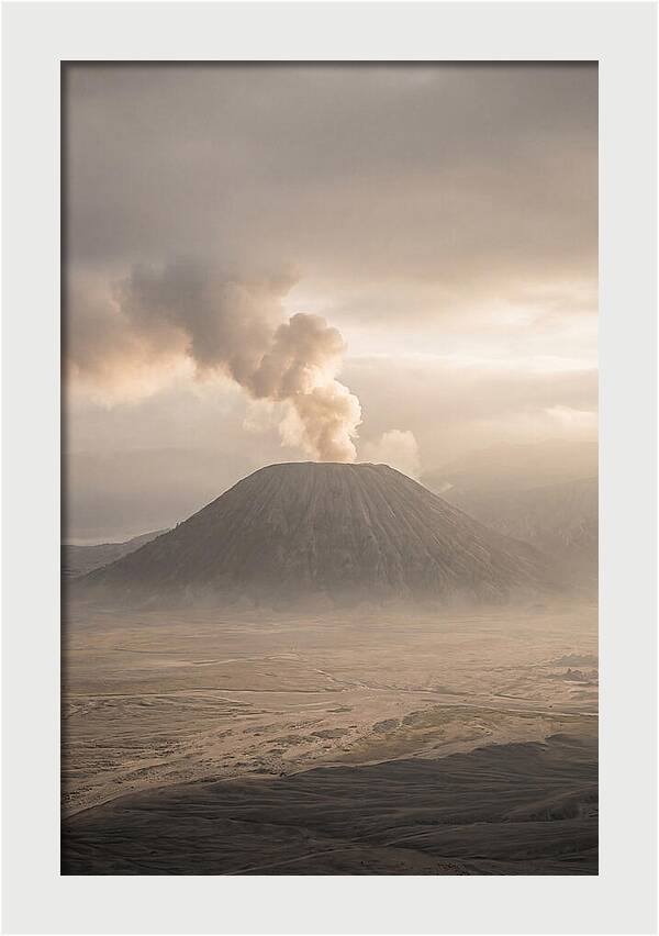 Mount Bromo Erupting At Dawn