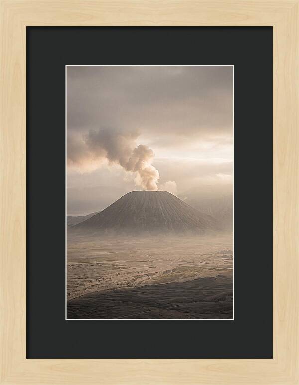 Mount Bromo Erupting At Dawn