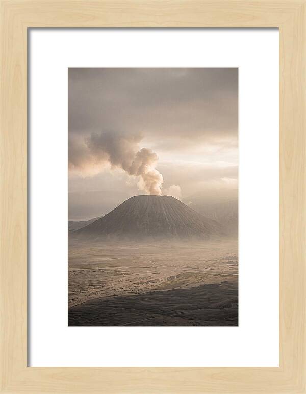 Mount Bromo Erupting At Dawn