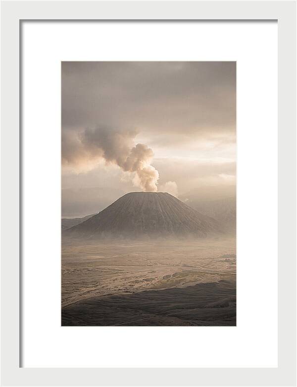 Mount Bromo Erupting At Dawn